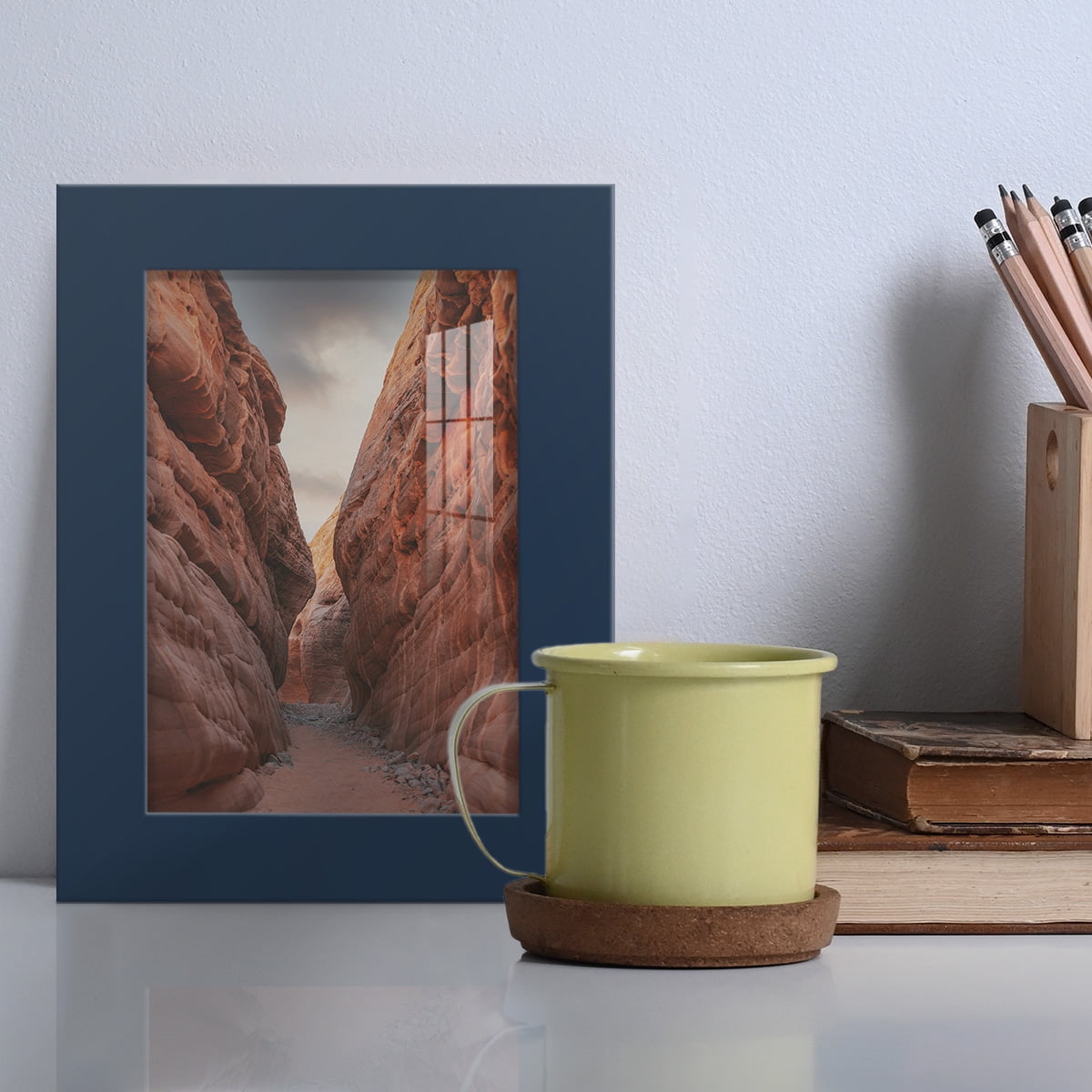 Modern 3.5 in. x 5 in. Dark Blue Picture Frame (Set of 4)
