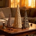 thumbnail image 6 of Ayieyill Tabletop Christmas Tree Christmas Decoration indoor, Handmade Wicker Christmas Tree Farmhouse Christmas Decor Rustic Decorations, 3pcs Black, 6 of 9