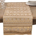 thumbnail image 1 of SARO 032.GL1672B Beaded Aztec Metallic Design Elegant Glam Cotton Table Runner, 1 of 1