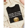 thumbnail image 3 of Love Sandwich Quote Women Black T-Shirt, Female XX-Large, 3 of 4