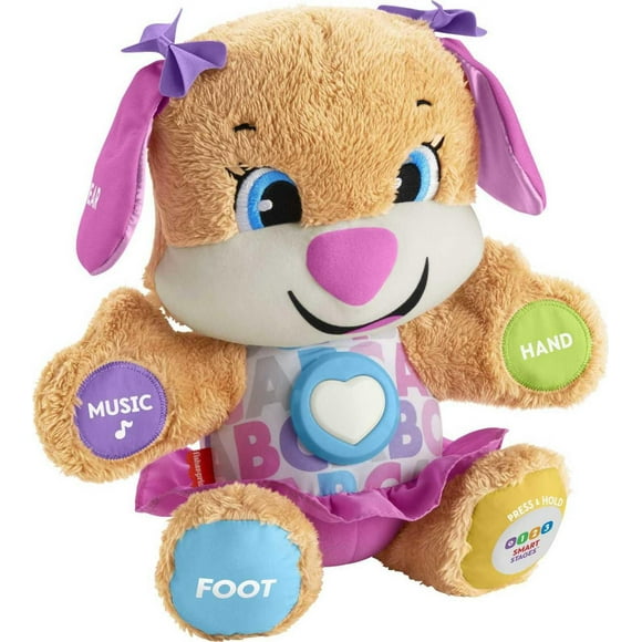 Fisher-Price Laugh & Learn Smart Stages Sis Puppy Plush Learning Toy for Baby, Infants and Toddlers, 6 months and up