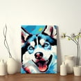 thumbnail image 4 of Canvas Prints Wall Art Framed Hanging Painting Wall Art,Abstract Vector Illustration Of Happy Husky DogDecor Canvas Art for Home Decor, Living Room, Office-16x24 Inches, 4 of 4