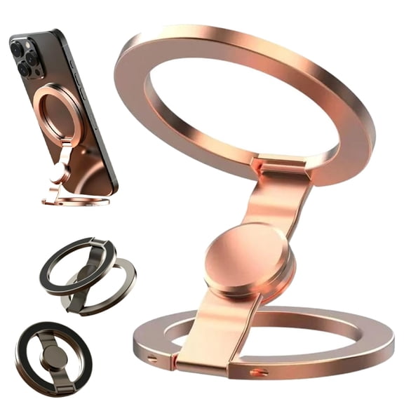 Magnetic Phone Stand, Foldable 360° Rotating Phone Holder, Dual-Sided Magnetic Design, Adjustable Desktop Stand for Car Dashboard, Home, Office, Travel and Daily Use