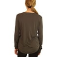 thumbnail image 3 of P.J. Salvage Womens Luxe Henley Pajama Sleep T-shirt, Grey, Small, 3 of 5