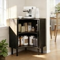 thumbnail image 6 of Corner Cabinet, Small Corner Floor Cabinet with Adjustable Shelves, Modern Freestanding Storage Cabinet for Living Room, Black, 6 of 6