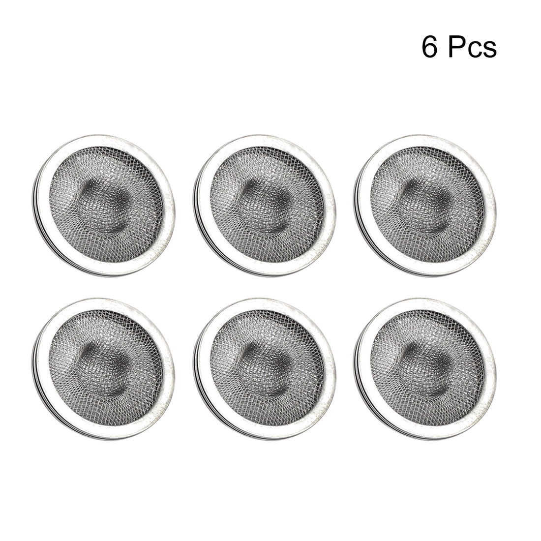 Unique Bargains Bathroom Basin Sink Drain Filter Strainer Stopper Basket 6pcs Silver