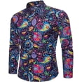thumbnail image 4 of Camisas de discoteca de los años 70 para hombre, camisas casuales, camisas florales vintage de manga larga, cárdigan con solapa de botones, camisas de gran tamaño para hombre, 4 of 4