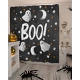 thumbnail image 4 of Halloween Black Shower Curtain Set ，Waterproof Fabric Shower Curtains White Ghosts Stars Full Moon Night Boo Shower Curtains for Bathroom,Bathroom Decor 72"x72", 4 of 6