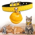 thumbnail image 2 of Leather Cat Collar with Bell, Small Dog Collars, Dog Collar Adjustable Teacup Dog Collar Small Pet Kitten Collars, 2 of 9