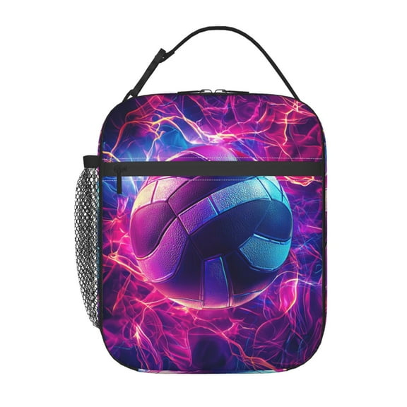 Volleyball Lunch Box Reusable Portable Lunch Bag Tote Bag for Work Picnic Hiking