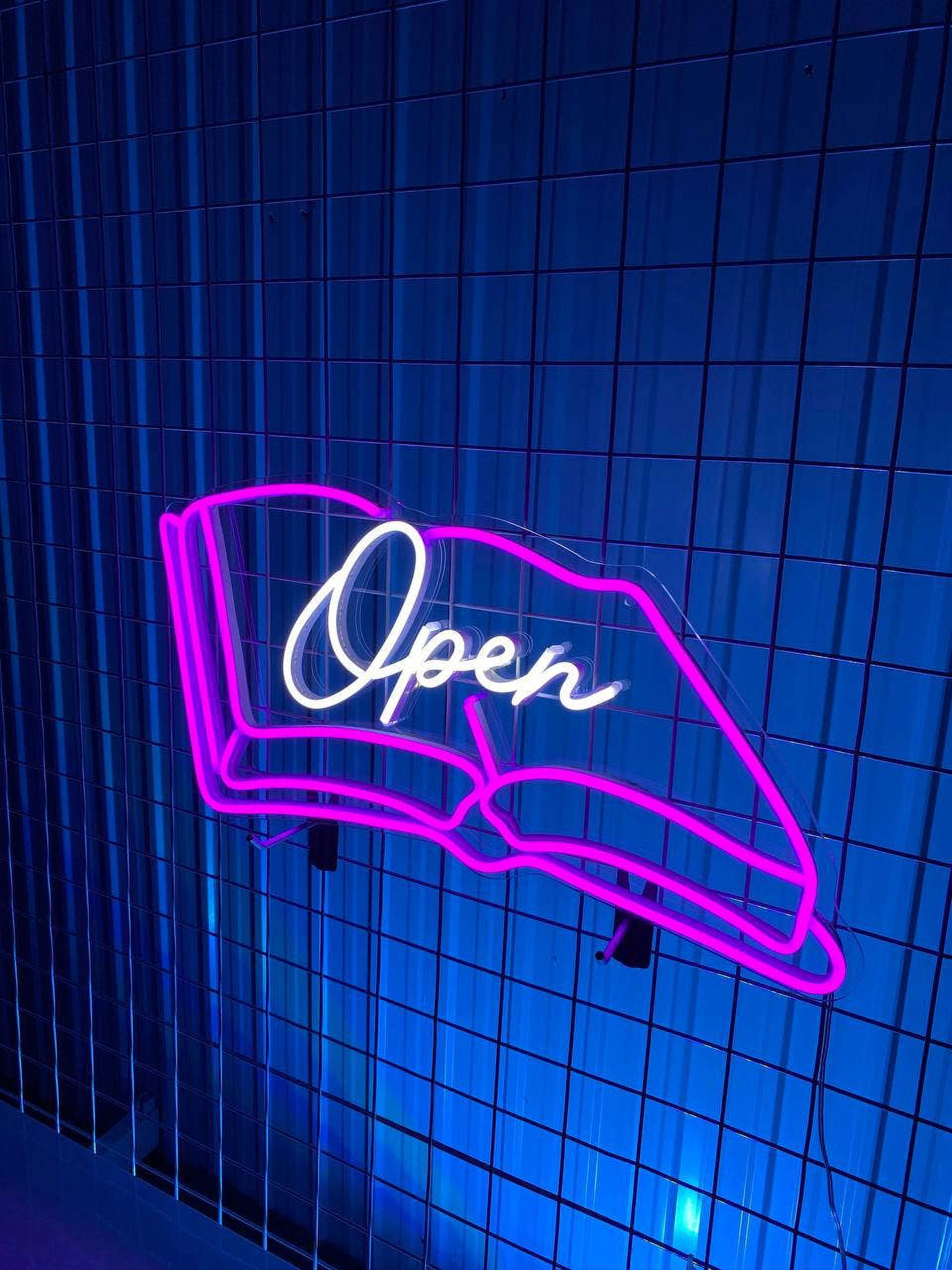Glowneon Open Book Welcome sign, Book Store Neon Sign Open