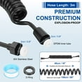 thumbnail image 2 of Uxcell Bidet Sprayer Tube, 3 M Bidet Spring Hose Flexible Shower Tube, Black, 2 of 6