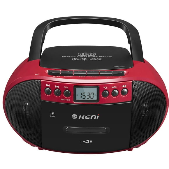 G Keni Portable CD and Cassette Player Boombox Combo, Casette Tape Recorder with Remote, AM FM Radio, USB Playback with Earphone Jack, 5.1V Bluetooth Speaker, Battery Op