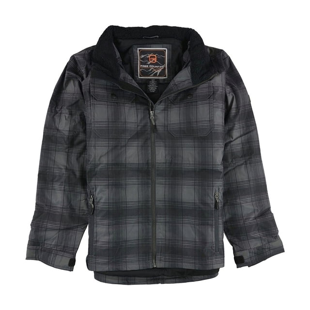 Parka utilitaria de lona a cuadros Free Country Negro Grande
