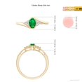 thumbnail image 4 of ANGARA Natural Oval Emerald Bypass Ring with Trio Diamond Accents in 14K Yellow Gold for Women (Size-6x4mm) | May Birthstone, Birthday, Anniversary, Jewelry Gift for Women | Natural Emerald Ring, 4 of 8
