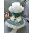 thumbnail image 5 of Small Dog Dress, Girl Puppy Lace Princess Skirt Tutu Dress with Bowknot,Chihuahua Yorkie Clothes Outfit for Birthday Wedding Party Green S, 5 of 6