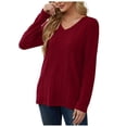 thumbnail image 1 of Kogui Chandail à Col Roulé pour Femme Court Chandail à Manches Longues à Col Rond pour Femme 2025 Automne Imprimé Mignon Ample Tricoté Chandail à Enfiler Hauts Vêtements Tendance (Rouge, TG), 1 of 9