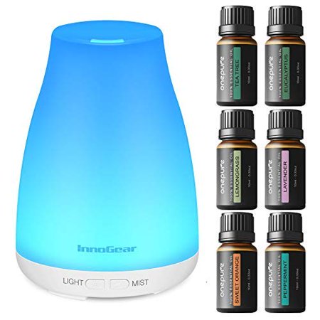 Aromatherapy Diffuser Refill Pads (InnoGear Upgraded 150ml Aromatherapy Diffuser and 6 Scents Essential Oil Gift Set- 100% Pure Peppermint, Tee Tree, Lavender, Eucalyptus, Sweet Orange,)