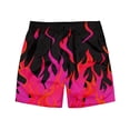 thumbnail image 7 of Mens Flame Graphic Basketball Shorts Cool Retro Running Athletic Shorts Drawstring Waist Casual Track Shorts, 7 of 7
