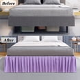 thumbnail image 5 of PiccoCasa Pleated Bed Skirts Polyester Dust Ruffle 14 inch Drop Purple Full, 5 of 6