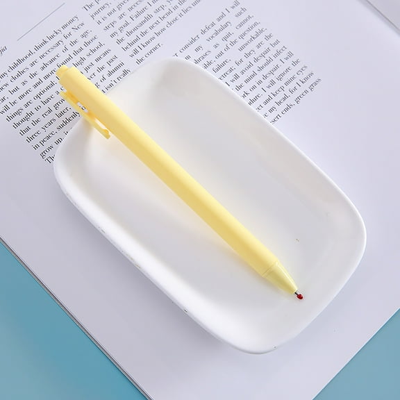 Comefolife Macaron Gel Pen Press Type Writing Pen Pens Fine Points Candy Color Pens Retractable Rolling Ballpoint Writing Pen Black Pen Plastic Student Colored Pencils Yellow