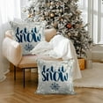 thumbnail image 6 of Throw Pillow Cover Rustic Snowflakes White Burlap Let It Snow Decorative Pillow Case Christmas Home Decor Square 16 x 16 Inch Cushion Pillowcase, 6 of 6