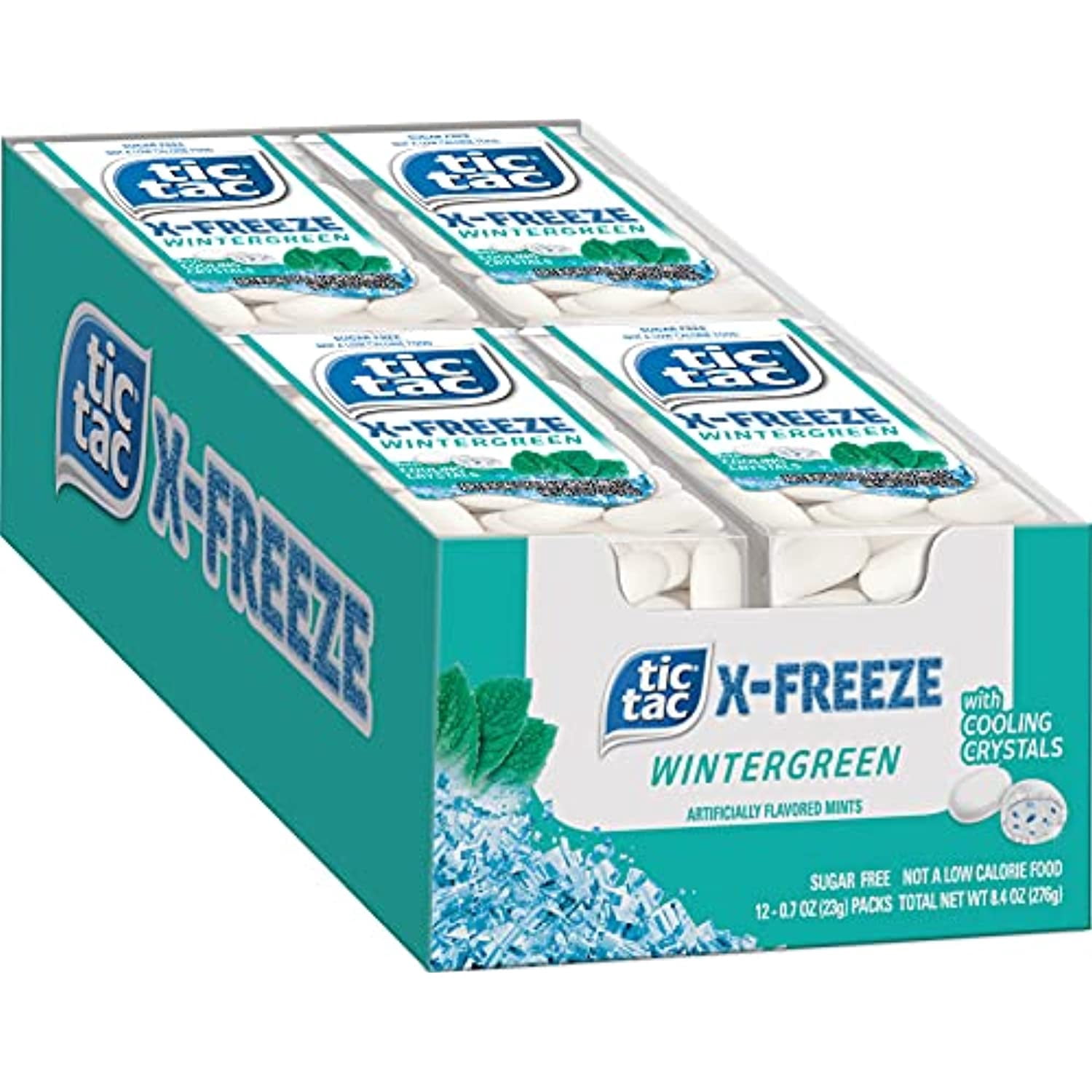 Tic Tac X-Freeze Sugar Free Breath Mints, Wintergreen, 0.7 Oz (Pack Of 12)