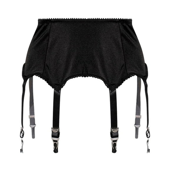 Garter Belt, Audhol Women's Lace Garter Belt with 6 Straps Metal Clip Suspender for Thigh High Stockings Thigh Garter Black L