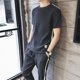 thumbnail image 3 of Conjuntos de pantalones superiores Ropa deportiva elegante y sencilla Tendencia 2024 Elásticos Novedades Camiseta Hombre Sudadera barata a juego 5xl Ropa holgada Xl para hombre, 3 of 5