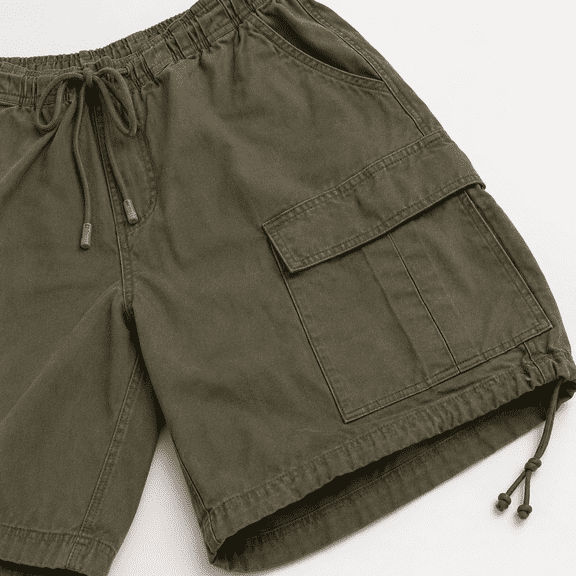 Women's Drawstring Elastic Waist Cargo Bermuda Shorts with Pockets, Loose Fit Knee Length Casual Utility Shorts for Outdoor, Travel and Everyday Wear