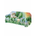 thumbnail image 2 of St Patrick's Day Couch Cover, Green Gnomes Shamrock Cloud Plants Rainbow Sofa Cover Blanket for 3 Cushion Couch, Sectional Sofa Slipcover Furniture Protector for Living Room Bedroom 71''x134'', 2 of 9
