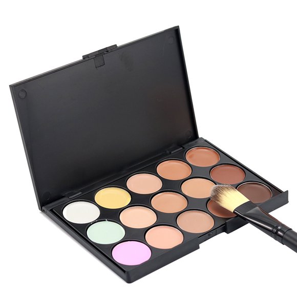 15 Colors Face Concealer Palette And Brush Set Camouflage Cream Contour Palette, Concealer Palette