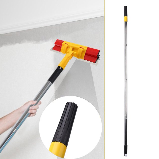 Extensor de rodillo de pintura de techo telescópico Cepillo de limpieza portátil Varilla de 4 secciones Hugtrwg Para estrenar