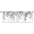 thumbnail image 5 of Eucalyptus Grey White Leaves Curtain Valance for Window Treatments Botanical Floral Plant Rod Pocket Kitchen Treatment Flower Drapes for Bathroom Bedroom Living Room 1 panel (52x18 Inch), 5 of 5