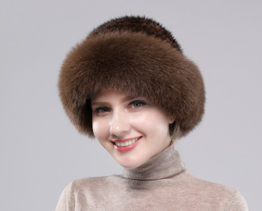 dark brown fur hat