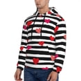thumbnail image 3 of Pofeuu Hearts And Lines1 Print Mens Casual Hooded Collar Drawstring Hoodies Pullover Sweatshirts Casual Long Sleeve Shirts-Large, 3 of 7