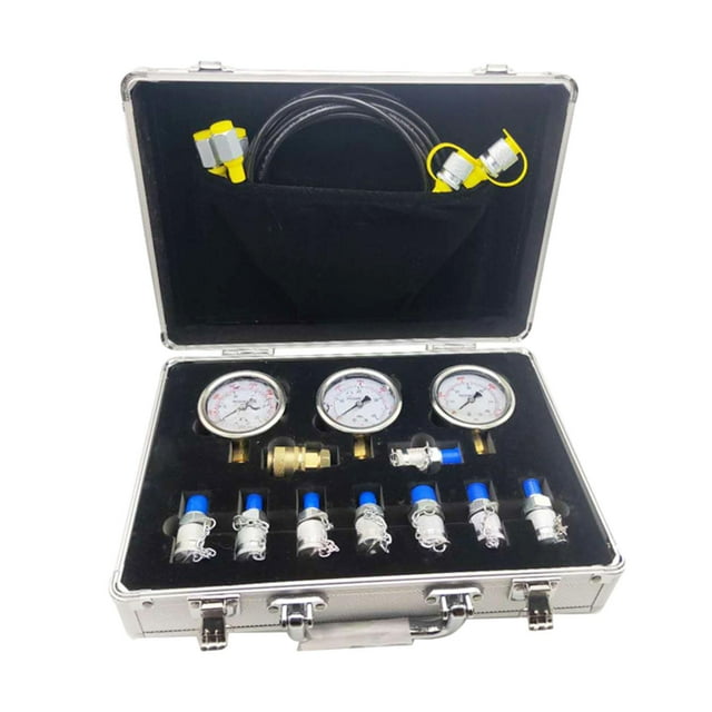 jinwen Kit de Test de Pression Hydraulique Professionnel avec Étui de Transport Accessoire Robuste