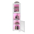 thumbnail image 3 of Uforic 67"Tall Corner Storage Cabinet with Door & LED Light, 5 Tier Corner Bookcase Cabinet, White, 3 of 9