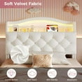 thumbnail image 3 of Princess Twin Size Platform Bed with Hidden Storage Headborad, Sturdy,Twin Girls Bed with LED Lights and Charging Station, No Box Spring Needed,Noise-Free,Easy Assembly, White, 3 of 9