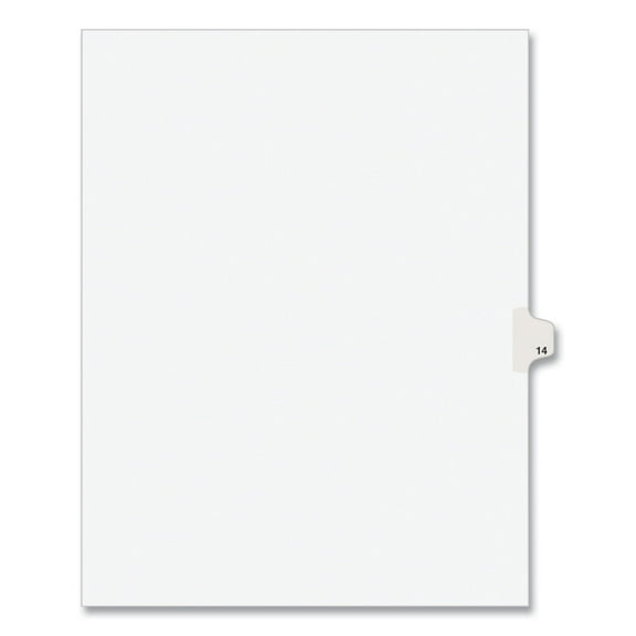 Preprinted Legal Exhibit Side Tab Index Dividers, Avery Style, 10-Tab, 14, 11 X 8.5, White, 25/pack