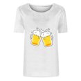 thumbnail image 2 of Tops Cortos para Mujeres, Oktoberfest Casual Impreso Cuello Redondo Manga Corta Camiseta Top Hecho de Poliéster para la Primavera Verano Uso Diario, Camisetas Casuales de Mujer, 2 of 4