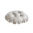 thumbnail image 2 of Boho Cotton Round Chair Cushions for Dining Chairs, Farmhouse Rustic Ruffled Chair Pads, Soft Comfortable Seat Stool Cushions for Kitchen Chairs Home Decor (Khaki,Diameter 15.8"), 2 of 6