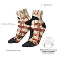 thumbnail image 6 of Rateoe Wood Grain Bald Eagle Pattern Quarter Crew Socks,Toe Seamed Ankle Socks,Cotton Cushioned Breathable Athletic Crew Sports Socks, 6 of 7