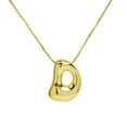 thumbnail image 3 of Mini Bubble Balloon Initial Letter Pendant Necklace Chunky Gold Plated, 3 of 9