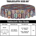 thumbnail image 3 of Nappe Ronde Géométrique Bohème Colorée 60 Pouces Mandala Marocain Indien Imprimé Floral Groovy Lavable Résistante aux Plis et aux Taches Nappe en Polyester pour Cuisine Dîner Fête Vacances, 3 of 5