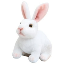 Darzheoy Rabbit Plush Toy, Simulation Rabbit Doll Standing Long Ear Bunny Plush Doll Stuffed Animal Toy Kids Present for Babies Bed Nursery Room Decor, 6" x 8"