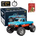 thumbnail image 1 of Mini Camion Tout-Terrain avec Lumières, 1:64 Mini Camion Monstre Rc, Télécommande 2.4ghz, 3 Vitesses Réglables, Camions Rc en Alliage Rechargeables USB, Idées Cadeaux de Noël Anniversaire Cool (Bleu Orange-B), 1 of 7
