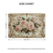 Journee Reversible Scalloped Quilted Vintage Floral Flower Themed Dining Tabletop Placemats Set of 4 All Seasons Spring Summer Home Kitchen Dinner Table Décor Decoration