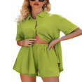 thumbnail image 2 of Chemise à Manches Courtes + Ensemble Short de Vacances pour Femme, 2 of 8
