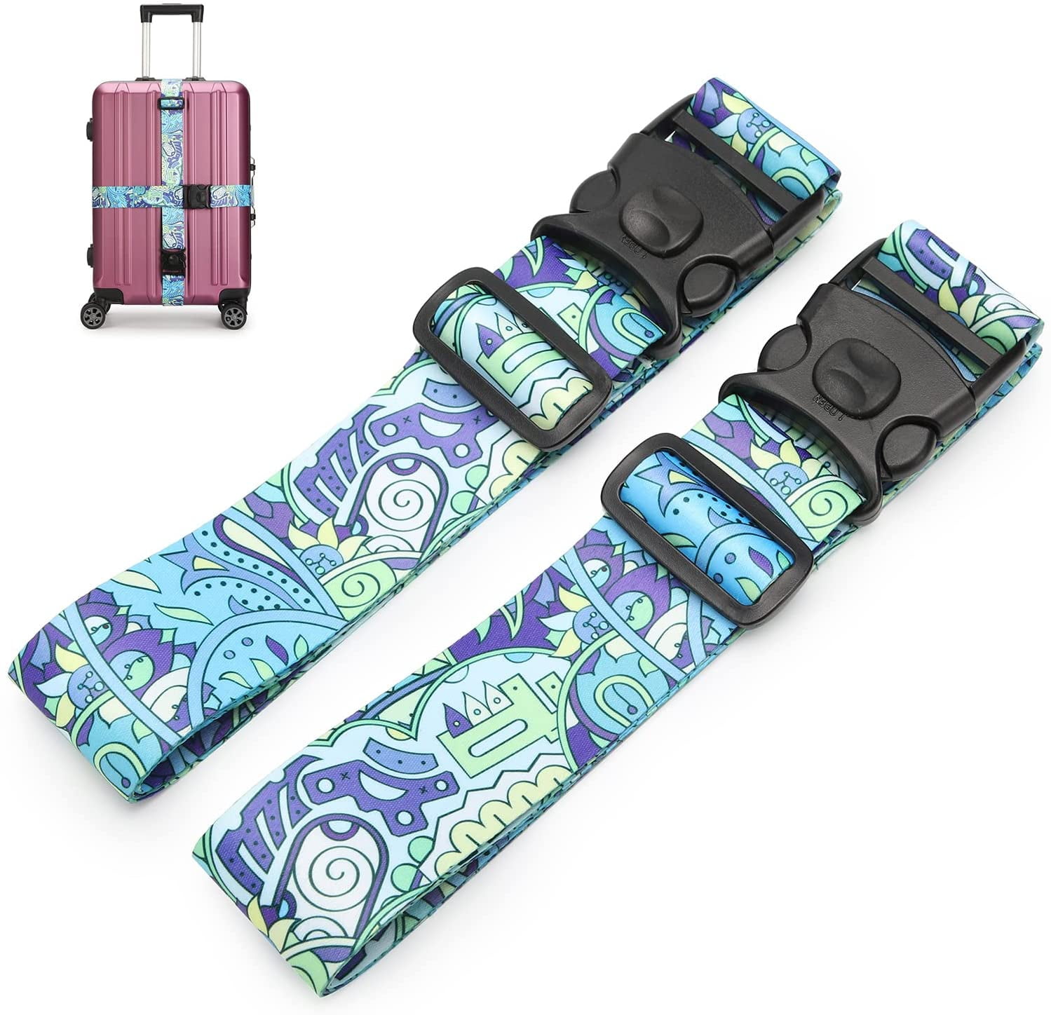 Adjustable Suitcase Baggage Straps Combination Belt Tie Down Travel Lock Luggage 